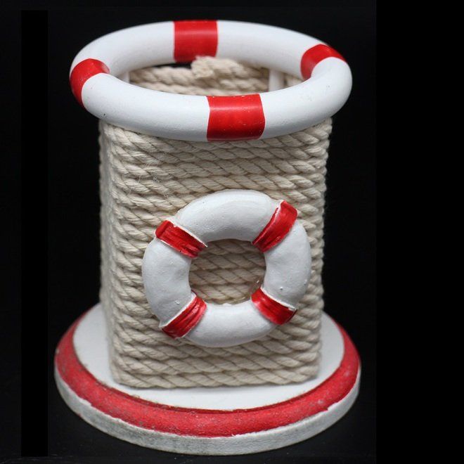 PORTALAPICES REDONDO CON CUERDA 11X9.5CM AZUL