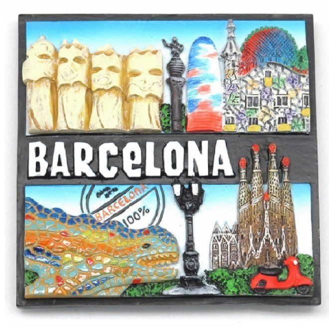 IMAN CUADRADO 100% BARCELONA 7.5CM