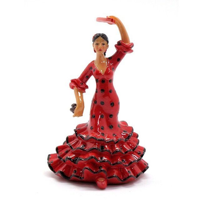 FLAMENCA TOPOS 24 CM ROJA NEGRA