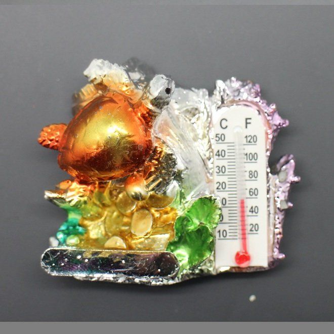 IMAN RAINBROWN TORTUGA CORAL TERMOMETRO 4X4CM