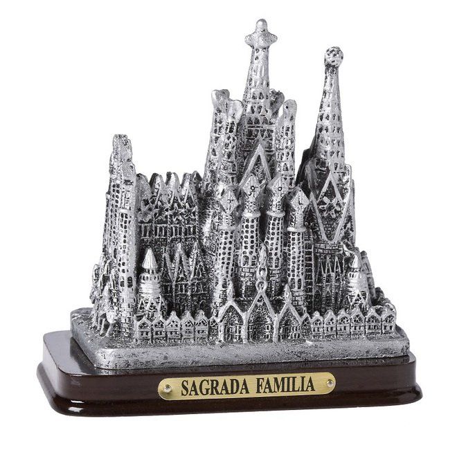 MAQUETA SAGRADA FAMILIA PLATEADA 9CM