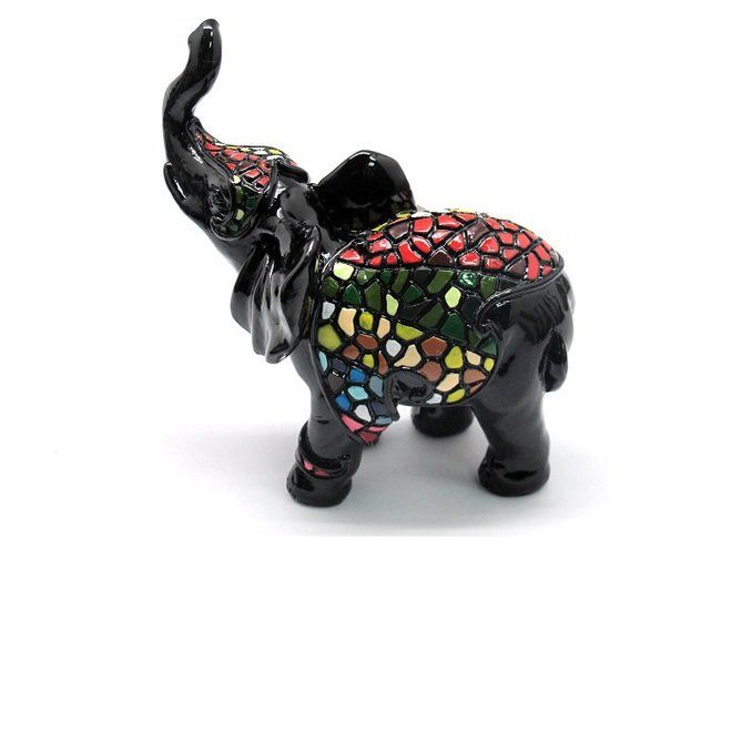 ELEFANTE NEGRO MOSAICO 12X10CM