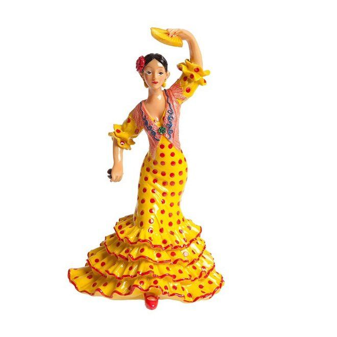 IMAN FLAMENCA AMARILLA TOPOS BLANCOS