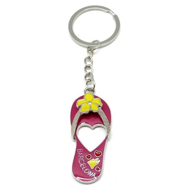 LLAVERO CHANCLA FLOR CORAZON