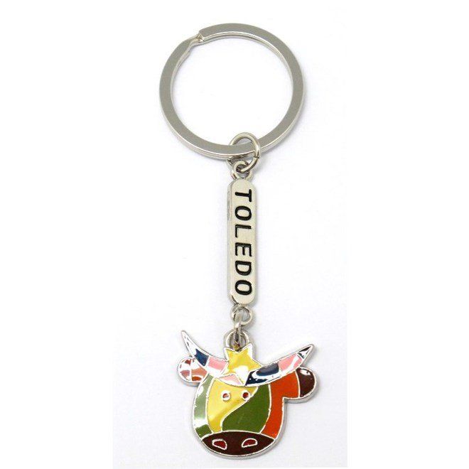 LLAVERO CABEZA TORO PLACA TOLEDO