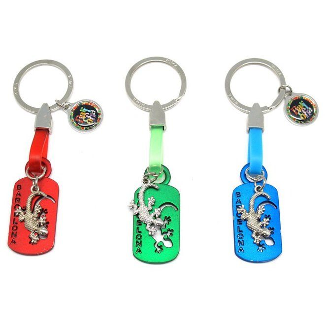 LLAVERO PVC LAGARTO PLACA REC/RED SURTIDO COLORES