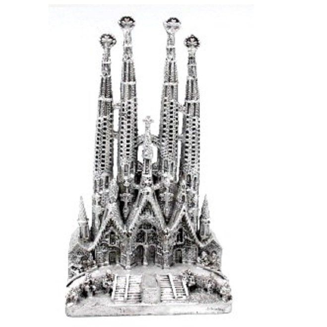 MAQUETA SAGRADA FAMILIA PLATEADA 20CM