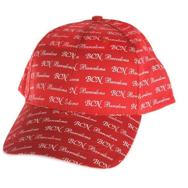 GORRA ALGODON BORDADO BCN BARCELONA ROJA