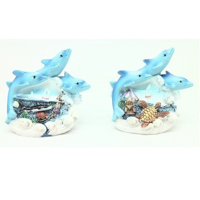 DELFINES SOBRE PEANA SURTIDA 7.5X7.5CM