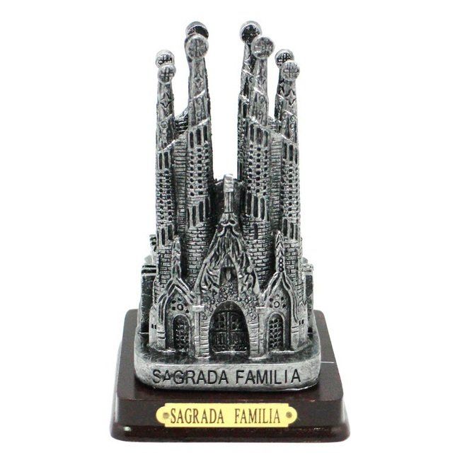 MAQUETA SAGRADA FAMILIA 8 TORRES PLATEADA 12CM
