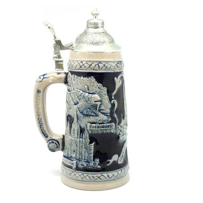 JARRA VISTAS BARCELONA 15CM ECONOMICO CON TAPA