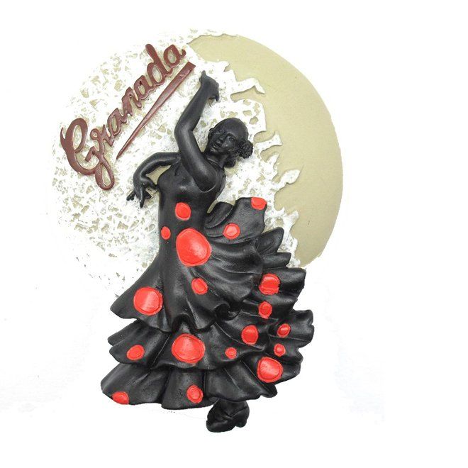 IMAN FLAMENCA SOBRE LUNA 6X8CM