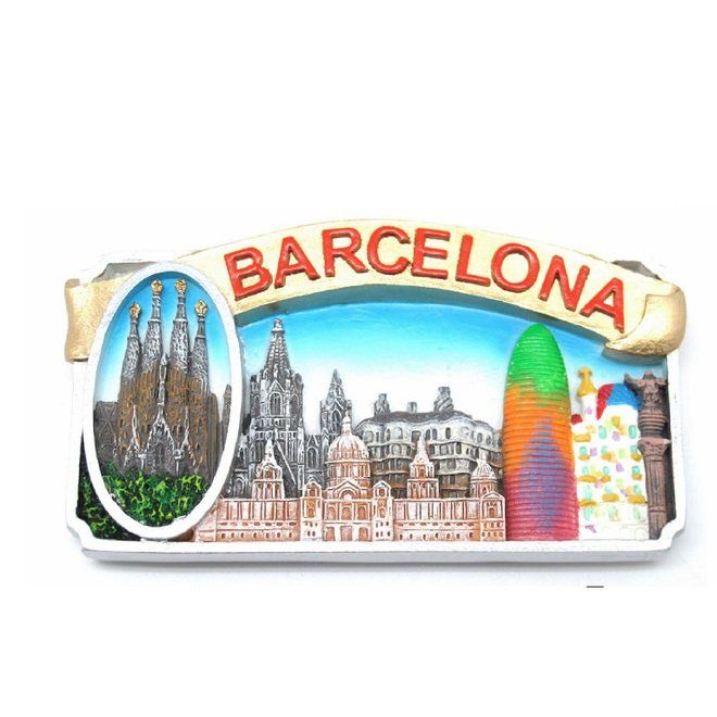 IMAN VISTAS + SAGRADA FAMILIA OVALADA BARCELONA 9CM