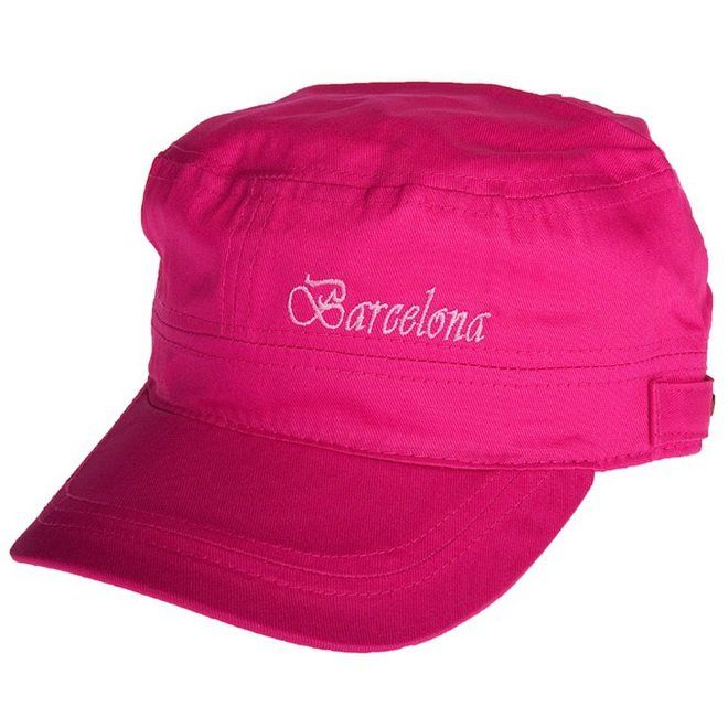 GORRA ALGODON BORDADO BARCELONA ROSA OSCURO