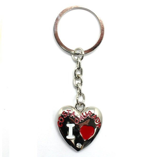 LLAVERO CORAZON COSTA DAURADA METALICO