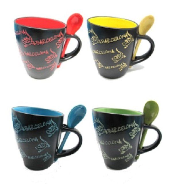 TAZA CUCHARA LAGARTO PEQUEÑO BARCELONA 10CM