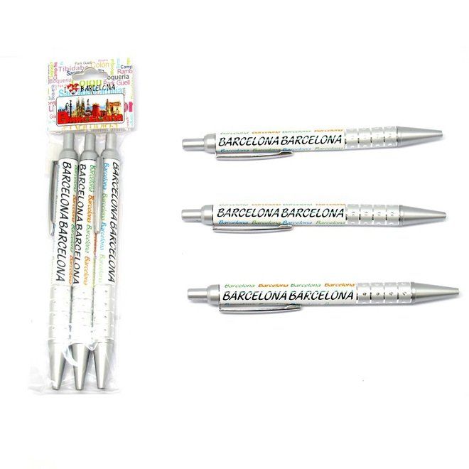 PACK 3 BOLI CLIC LETRAS BLANCO BARCELONA 12.5CM