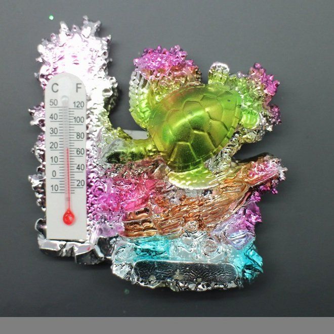 IMAN RAINBROWN TORTUGA CORAL TERMOMETRO 5.5X6CM