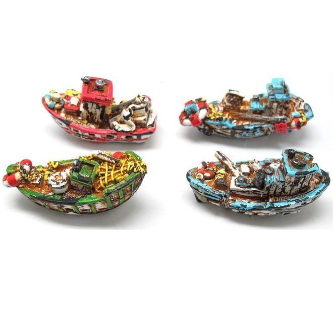 BARCO PESCA ENVEJECIDO SURTIDO 5X2.5CM